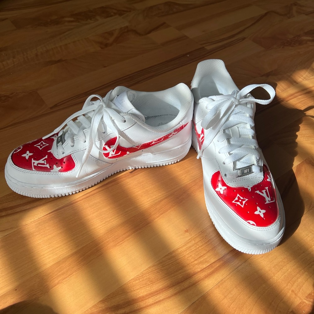 Nike air force 1 DIY LV logo